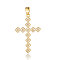 Brass Micro Pave Clear Cubic Zirconia Pendants, Cadmium Free & Nickel Free & Lead Free, Rhombus Cross Charms, Real 18K Gold Plated, 30x20x2.1mm