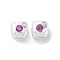Brass Micro Pave Cubic Zirconia Beads, Cadmium Free & Nickel Free & Lead Free, Square, Camellia, 4.5x4.5x4.5mm, Hole: 2mm