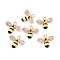 Alloy Enamel Pendants, with Rhinestone, Bees, Colorful, Crystal, Light Gold, 14x17x4mm, Hole: 1.8mm