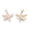 Alloy Enamel Pendants, Cadmium Free & Lead Free, Starfish Shape, Light Gold, Old Lace, 19.5x17x3.5mm, Hole: 1.6mm