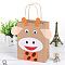 DIY Rectangle with Giraffe Pattern Kraft Paper Bag Making Set, Including Paper Bag, Non Woven Fabrics Stickers, Eyes Cabochons, Mixed Color, 306mm, Bag: 210x160x1.5mm, Unfold: 210x160x80mm