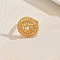 Geometric Hollow Flat Round Brass Pave Cubic Zirconia Finger Rings for Women, Golden, Clear, 22mm, Inner Diameter: 16mm~18mm