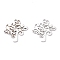 Non-Tarnish 201 Stainless Steel Pendants, Laser Cut, Manual Polishing, Tree, Stainless Steel Color, 20.5x19.5x1mm, Hole: 1.6mm