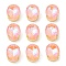 Mocha(MK) Oval Sew on Rhinestone, Multi-strand Links, with Golden Tone Brass Prong Settings, Garments Accessories, Light Peach, 18x13x7mm, Hole: 1.2mm