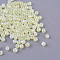 (Repacking Service Available) Glass Seed Beads, Ceylon, Round, Light Goldenrod Yellow, 12/0, 2mm, Hole: 1mm, about 12g/bag