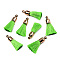 Polyester Tassel Pendant Decorations, with CCB Plastic Findings, Light Gold, Lime, 25~30x6mm, Hole: 1.5mm
