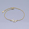 201 Stainless Steel Kitten Link Bracelets, with Lobster Claw Clasps, Crescent Moon with Cat, Golden, 6-3/4 inch~6-7/8 inch(17~17.5cm)