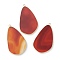 Natural Carnelian Pendants, with Golden Brass Edge, Teardrop, 45x26.5x2mm, Hole: 2mm