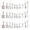 Alloy Pendants, with Brass Lobster Claw Clasps, Mixed Shapes, Mixed Color, 40pcs/Box