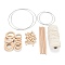 DIY Woven Net/Web with Feather Making Kits, Including Iron Linking Rings, Wood Linking Rings & Beads & Sticks, BurlyWood, 70x10mm, Hole: 50mm