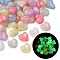 Luminous Transparent Acrylic Beads, Heart, with Glitter Powder, Glow in the Dark, Mixed Color, 13x15x8.5mm, Hole: 2mm, 539pcs/500g