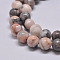 Natural Pink Zebra Jasper Beads Strands, Round, 6mm, Hole: 1mm, about 61pcs/strand, 15.2 inch