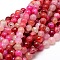 Dyed Natural Agate Faceted Round Beads Strands, Colorful, 8mm, Hole: 1mm, about 43~45pcs/strand, 14~14.5 inch