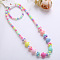 Plastic Beaded Necklaces & Beaded Bracelets, Kid Jewelry Sets, Colorful, Strawberry, 450mm & 140mm