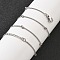 Brass Satellite Chains  Necklaces for Women, with 304 Stainless Steel Lobster Clasp, Rack Plating, Lead Free & Cadmium Free, Long-Lasting Plated, Platinum, 17.83 inch(45.3cm)