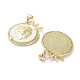 Латунные микропаве прозрачные подвески с фианитом KK-L213-010G-09-2