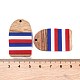 Подвески из непрозрачной полосатой смолы и орехового дерева в честь Дня независимости RESI-U010-02Y-3