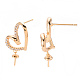 Серьги из латуни с микропейвом и прозрачным фианитом KK-T062-231G-NF-3