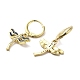 Серьги-подвески из латуни со стрекозой EJEW-L268-011G-01-2