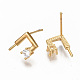 Серьги из латуни с микропейвом и прозрачным фианитом KK-S356-128G-NF-2