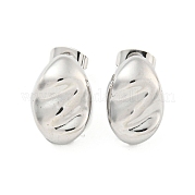 Овальные серьги-гвоздики из нержавеющей стали 304 EJEW-L290-016P