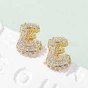 Латунные микро проложить серьги стержня кубического циркония EJEW-Z091-04G-E