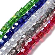 Стеклянные бусины с гальваническим покрытием  EGLA-R030-8x8mm-M