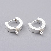201 фурнитура для сережек-колец Huggie Hoop из нержавеющей стали STAS-A167-01C-S