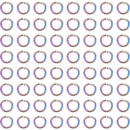 100 шт. ионное покрытие (IP) радужного цвета из нержавеющей стали 304 открытые соединительные кольца STAS-UN0039-09-1