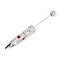 Heart Resin & Polymer Clay Pave Rhinestone Ball-Point Pen, Iron Beadable Pen, for DIY Personalized Pen with Jewelry Beads, Colorful, 150~152x15~17mm
