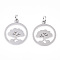 Non-Tarnish 304 Stainless Steel Pendants, with Jump Ring, Flat Round with The Tree of Life, Stainless Steel Color, 17.5x15x1mm, Hole: 3.2mm