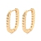 Brass Hoop Earrings, Oval Twist, Light Gold, 23.5x2.8mm