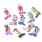 Handmade Lampwork Enamel Beads, Boot with Mxied Pattern, Mixed Color, 24x17x8~8.5mm, Hole: 1.4mm