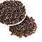 Picasso Baking Paint Glass Seed Beads, Round, Saddle Brown, 4~4.5mm, Hole: 1mm, about 4500pcs/pound