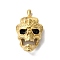 PVD Vacuum Plating 304 Stainless Steel Pendants, with Enamel, Skull Charm, Golden, 47.5x26.5x16mm, Hole: 8x5mm
