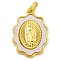Brass Pendants with Shell and Jump Ring, Religion Oval with Virgin Mary, Cadmium Free & Lead Free, Real 18K Gold Plated, 19x13.5x3mm, Hole: 3mm
