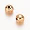 Round Brass Beads, Real 18K Gold Plated, 8mm, Hole: 2mm