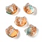 Transparent Spray Paint Glass Beads, Cat, Chocolate, 12.5x14x11mm, Hole: 1.4mm