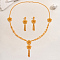 Exaggerated Zinc Alloy Flower Tassel Earrings & Necklaces Set for Women Wedding, Golden
