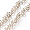 Transparent Glass Beads Strands, Top Drilled, Faceted(96 Facets), Round, Wheat, 9mm, Hole: 1.5mm, about 71~72pcs/strand, 17.13~17.32 inch(43.5~44cm)