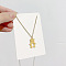 Christmas Stainless Steel Pendant Cable Chain Necklaces, Golden, Bear