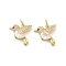 Rack Plating Brass Micro Pave Clear Cubic Zirconia Pendants, with Jump Ring, Cadmium Free & Lead Free, Long-Lasting Plated, Bird, Real 18K Gold Plated, 16x15x4mm, Hole: 3mm