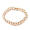 Alloy Heart Link Bracelets, with Clear Cubic Zirconia and Snap Lock Clasps, Light Gold, 7-3/8 inch(18.8cm)