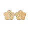 Ion Plating(IP) 304 Stainless Steel Pendants, Flower Charm, Real 18K Gold Plated, 23x23.5x1mm, Hole: 1.5mm