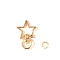 Star Alloy Swivel Clasps, Lanyard Push Gate Snap Clasps, Light Gold, 3.4x2.4x0.6cm, Hole: 9x5mm, Jump Ring: 8x1mm