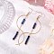 Column Natural Lapis Lazuli Dangle Earrings, with 304 Stainless Steel Earring Hooks for Women, 96mm