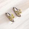 X-Shaped Brass Micro Pave Clear Cubic Zirconia Hoop Earrings, Long-Lasting Plated, Lead Free & Cadmium Free, Real 18K Gold Plated, 18x16.5x9mm