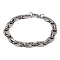 Tarnish Resistant 201 Stainless Steel Byzantine Chain Bracelets, with 304 Stainless Steel Clasps, Stainless Steel Color, 8-5/8 inch(22cm)