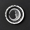 Transparent Glass Pendants, for Chandelier Crystal Hanging Pendants, Faceted, Flat Round with Moon, Clear, 45x10.5mm, Hole: 1.6mm