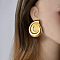 Exaggerated 304 Stainless Steel Seashell Stud Earrings, Golden, 50x39mm